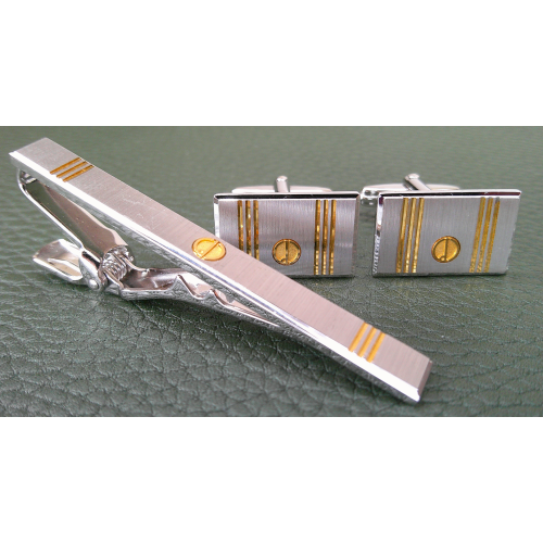 Boxed Dunhill Tie Clip and Cufflink Set