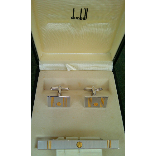 Boxed Dunhill Tie Clip and Cufflink Set