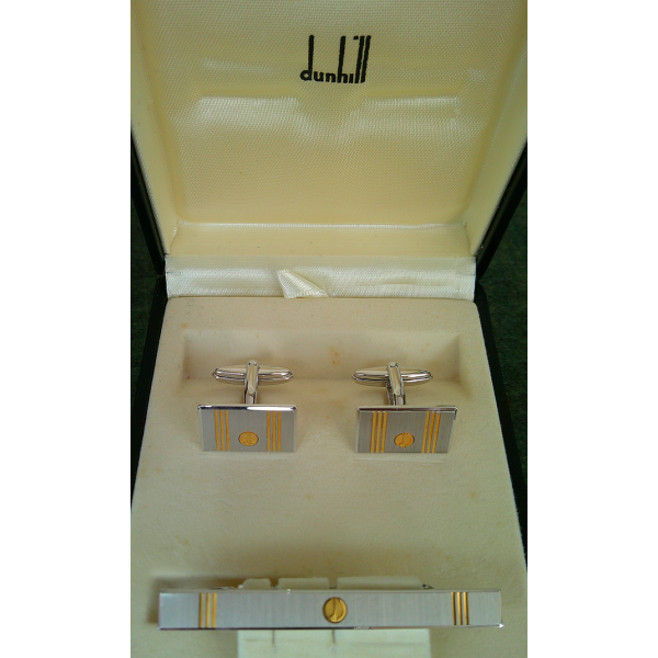 Boxed Dunhill Tie Clip and Cufflink Set