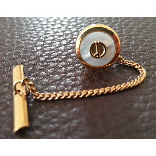 Alfred Dunhill Mother of Pearl Round Tie Pin