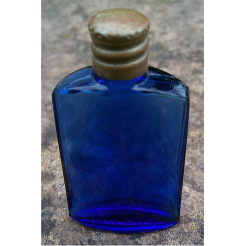 Art Deco Blue Glass Scent Bottle