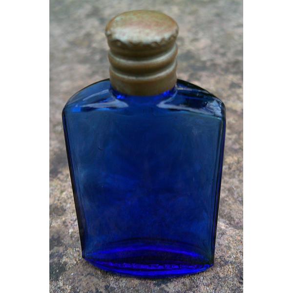 Art Deco Blue Glass Scent Bottle