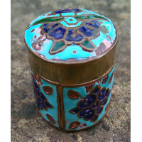 Vintage Blue Enamel Pill Box