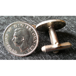 George VI Silver Sixpence Cufflinks