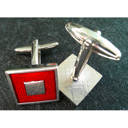 Vintage Red Enamel Cufflinks