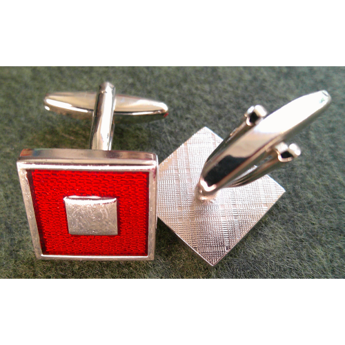 Vintage Red Enamel Cufflinks