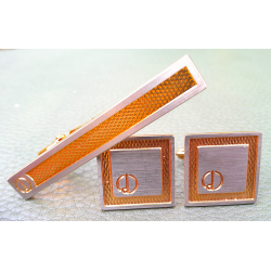 Dunhill Gold and Sliver Tone Tie Clip and Cufflink Set