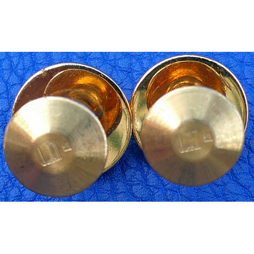 Dunhill Round Gold Green Stone Cufflinks