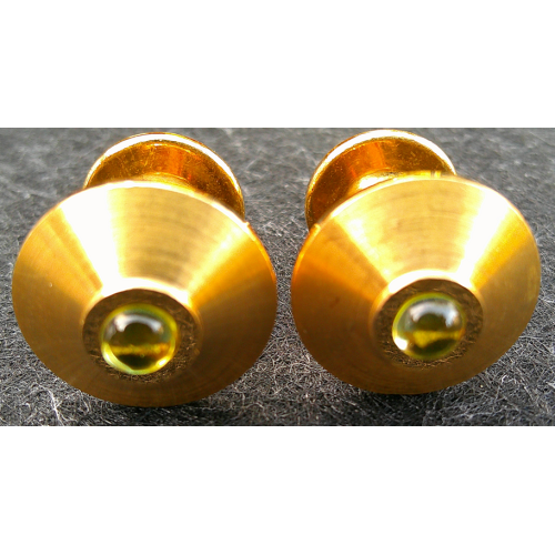 Dunhill Round Gold Green Stone Cufflinks