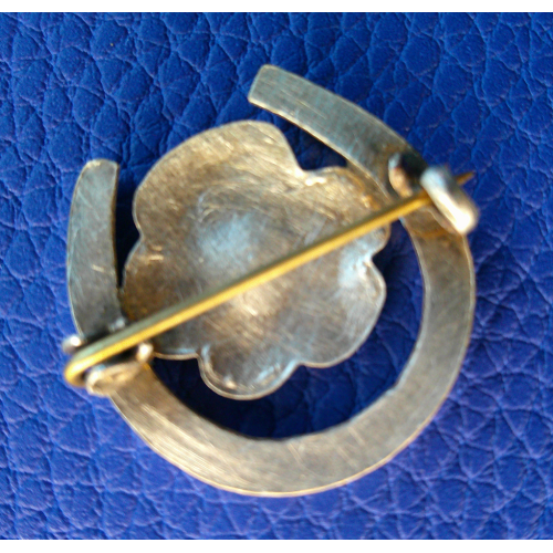 Vintage Horseshoe and Forget Me Not Brooch