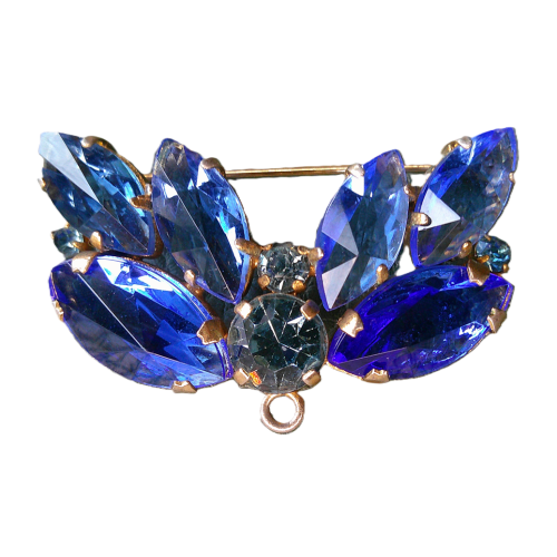 Vintage Brooch (Austria) Blue Stones