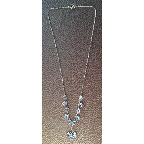 Vintage Blue Crystal Stone Necklace