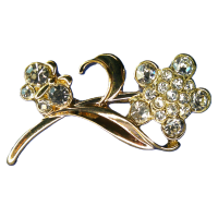 Vintage M & S Diamanté Floral Brooch