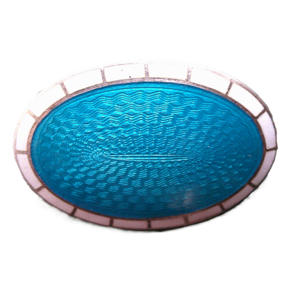 Vintage Guilloche Enamel Brooch