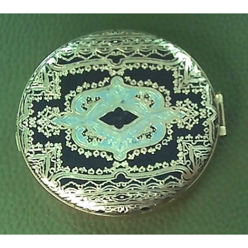 Blue Black and Gold Vintage Compact